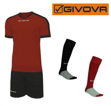 Givova Trikot Komplett-Set Revolution weinrot-schwarz